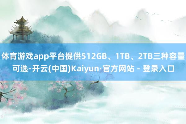 体育游戏app平台提供512GB、1TB、2TB三种容量可选-开云(中国)Kaiyun·官方网站 - 登录入口