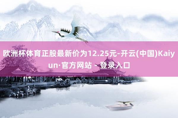 欧洲杯体育正股最新价为12.25元-开云(中国)Kaiyun·官方网站 - 登录入口