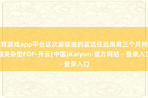 体育游戏app平台这次新建造的富达任远肃肃三个月持有期夹杂型FOF-开云(中国)Kaiyun·官方网站 - 登录入口