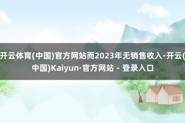 开云体育(中国)官方网站而2023年无销售收入-开云(中国)Kaiyun·官方网站 - 登录入口