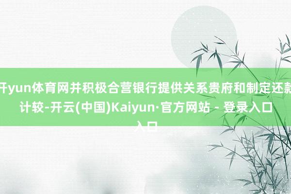 开yun体育网并积极合营银行提供关系贵府和制定还款计较-开云(中国)Kaiyun·官方网站 - 登录入口