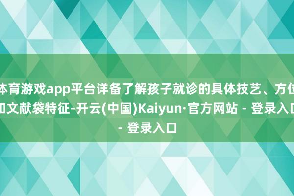 体育游戏app平台详备了解孩子就诊的具体技艺、方位和文献袋特征-开云(中国)Kaiyun·官方网站 - 登录入口