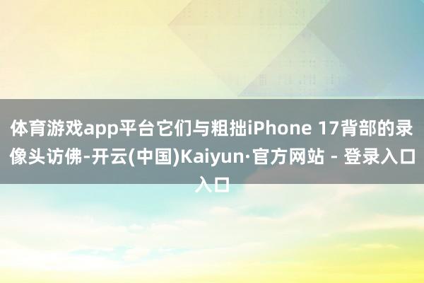 体育游戏app平台它们与粗拙iPhone 17背部的录像头访佛-开云(中国)Kaiyun·官方网站 - 登录入口