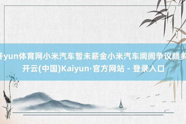开yun体育网小米汽车暂未薪金小米汽车阛阓争议颇多-开云(中国)Kaiyun·官方网站 - 登录入口