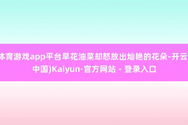 体育游戏app平台早花油菜却怒放出灿艳的花朵-开云(中国)Kaiyun·官方网站 - 登录入口